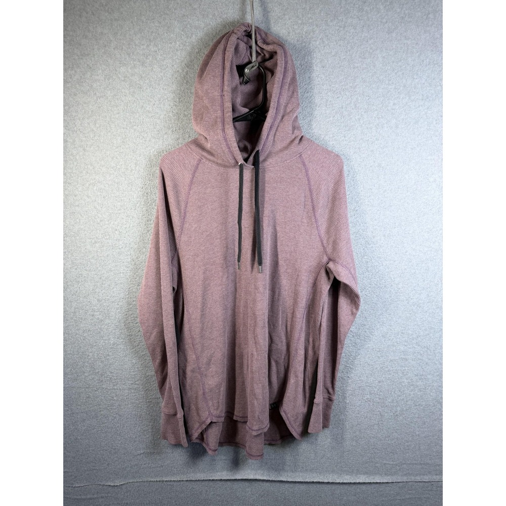 Under Armour Hoodie Womens Large Purple Thermal Waffle Knit Pullover Loose Fit
